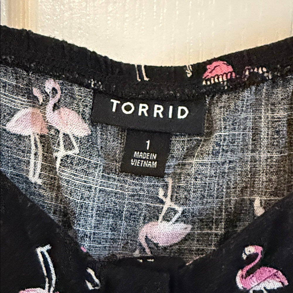 Torrid mini rayon slub fit lace up back fit and flare dress. - Picture 2 of 10